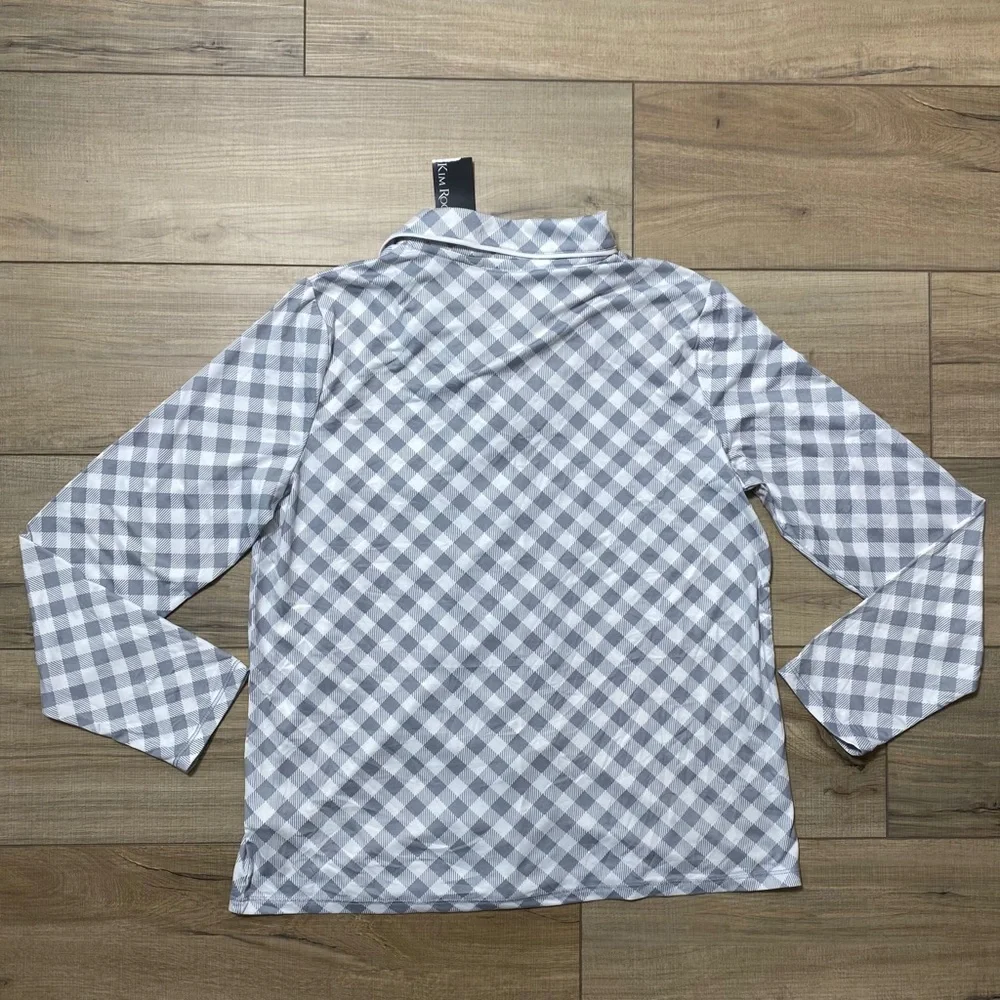 Kim Rogers Intimates Womens Shepard Check Pattern Button Up Pajama Top Small - Picture 9 of 11
